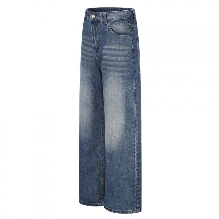 Women High-waist jeans with wide leg and vintage wash Mune Fashion