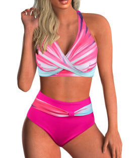 Women's Sporty Crop Top Bikini Set with High Waisted Pants Mune Fashion