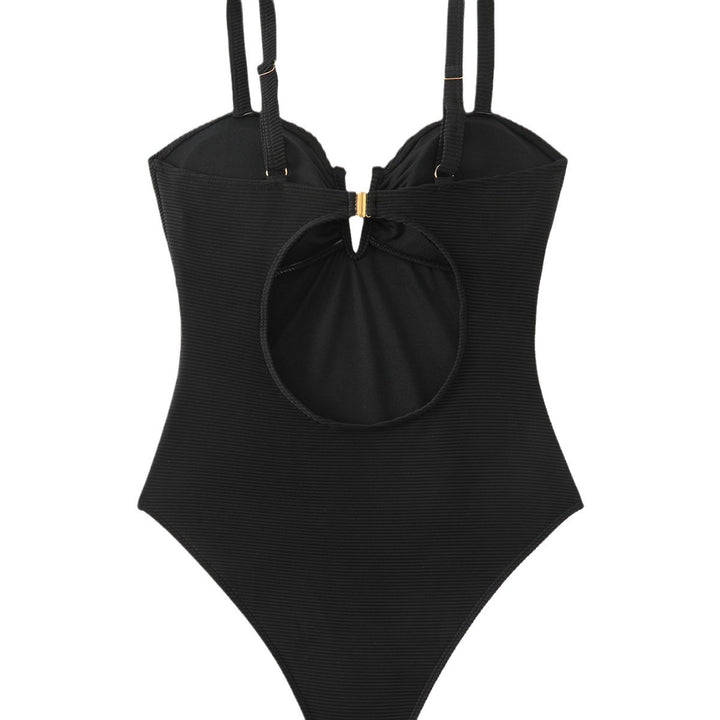 Women's High-Quality V-Neck Swimsuit with Zipper Mune Fashion