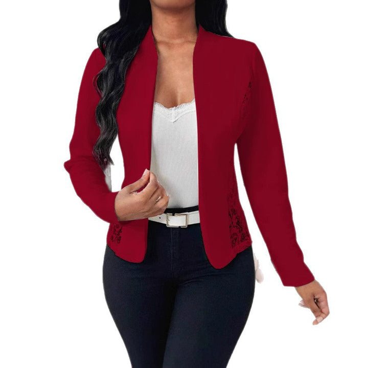 Women's Elegant Blazer Jacket with Lace Accents Mune