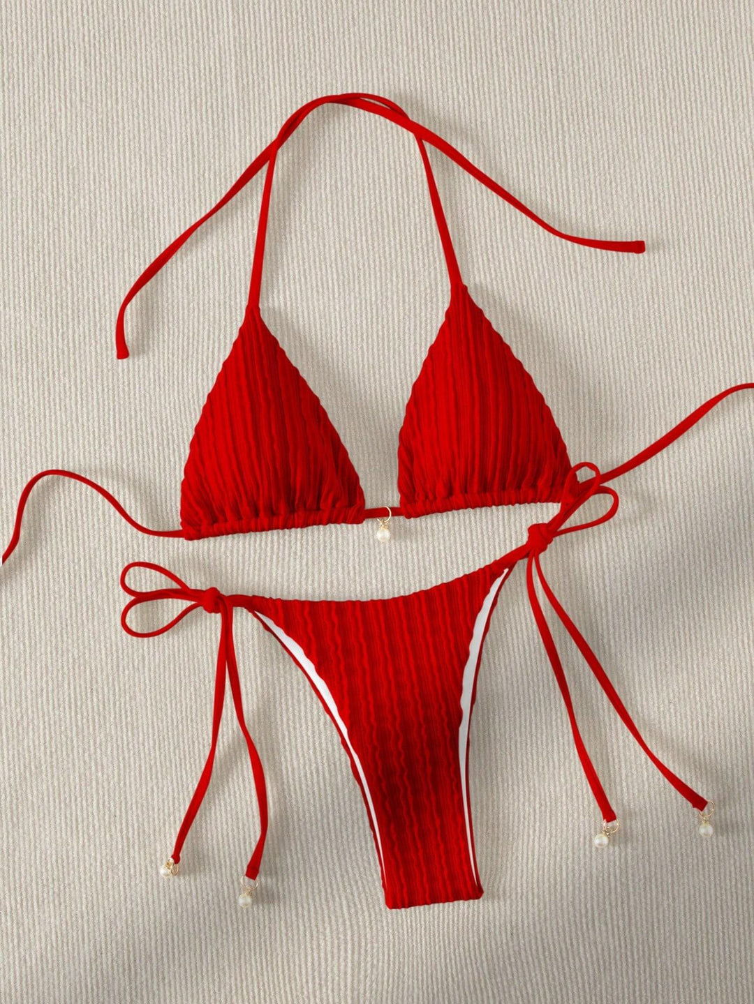 Women's Triangle Bikini with textured design and adjustable straps Mune Fashion
