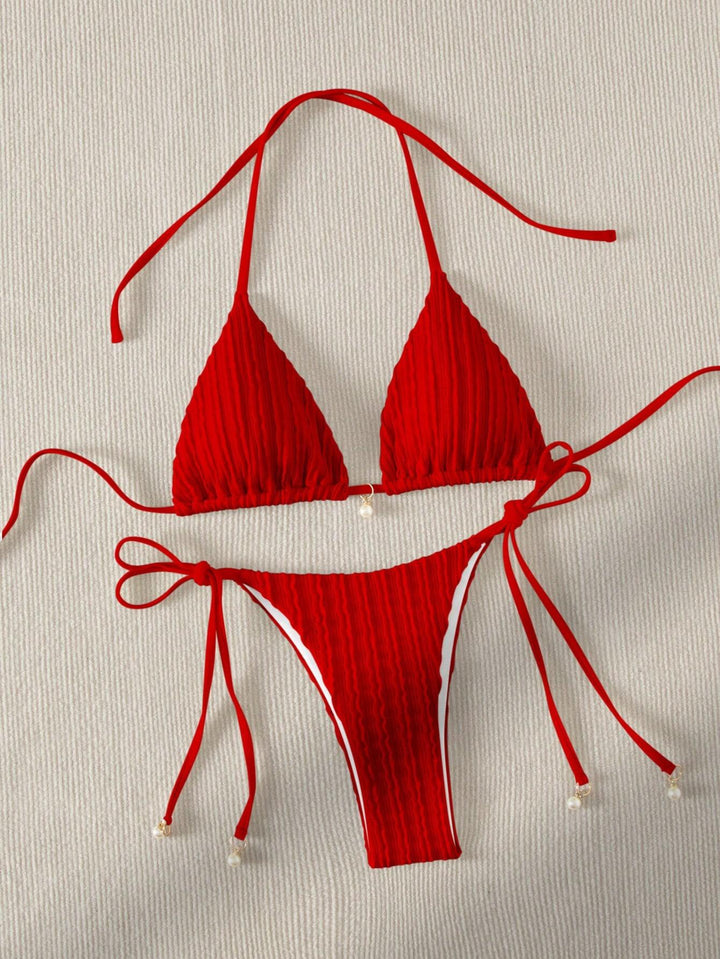 Women's Triangle Bikini with textured design and adjustable straps Mune Fashion