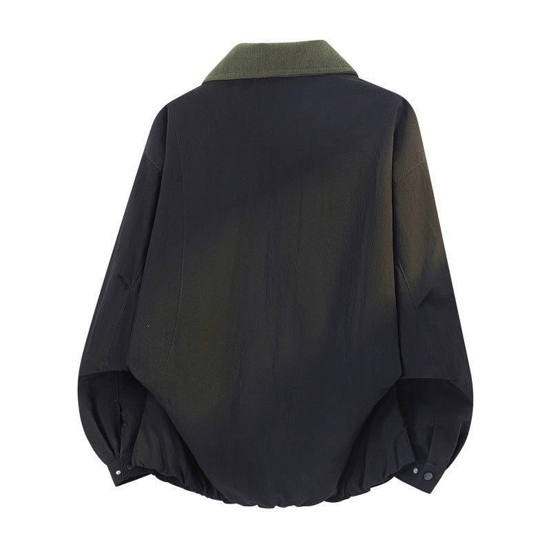 Men's Lightweight Transition Jacket in Bomber Style with Cord Collar and Zipper Pockets Mune Fashion