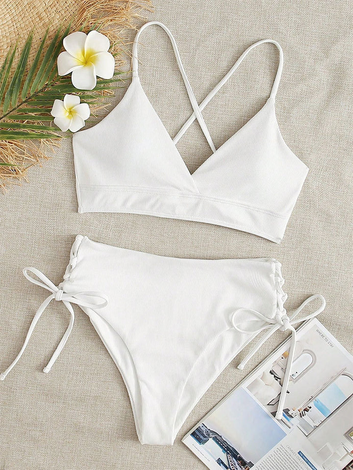 Women's triangle bikini with adjustable straps and high leg cuts Mune Fashion
