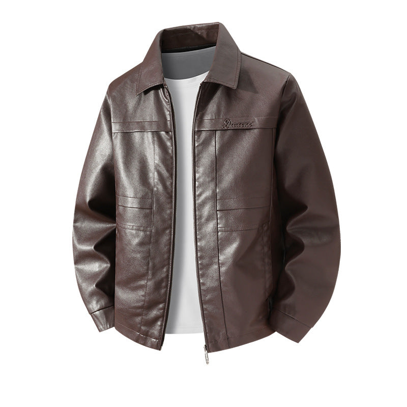 Men's High-Quality Faux Leather Jacket with Classic Cut Mune Fashion