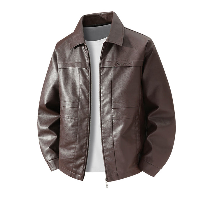 Men's High-Quality Faux Leather Jacket with Classic Cut Mune Fashion