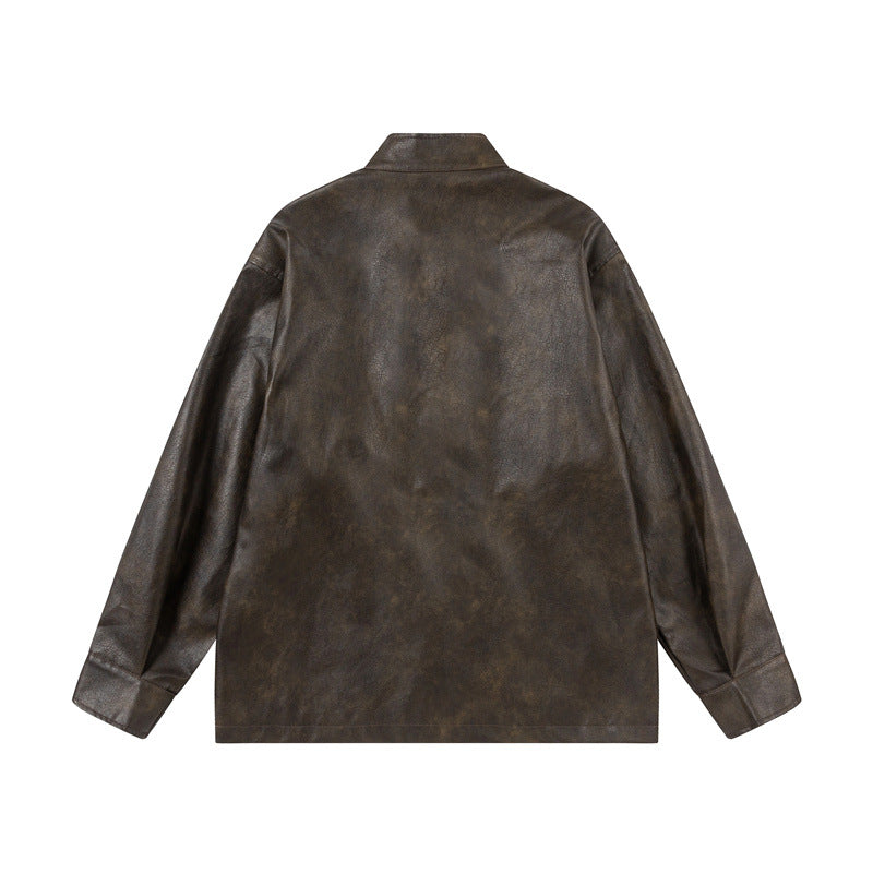Unisex Asian inspired oversized jacket with mandarin collar and knot closures Mune Fashion
