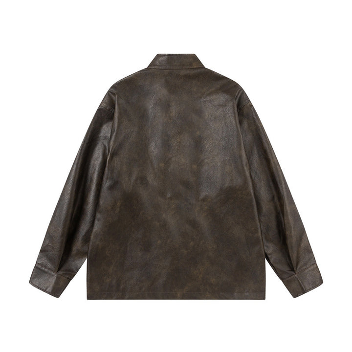 Unisex Asian inspired oversized jacket with mandarin collar and knot closures Mune Fashion