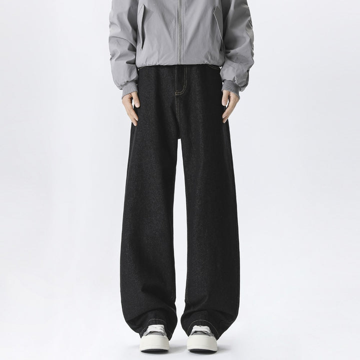 Men's baggy jeans in ultra-wide denim cut with high rise & deep cuff look Mune Fashion