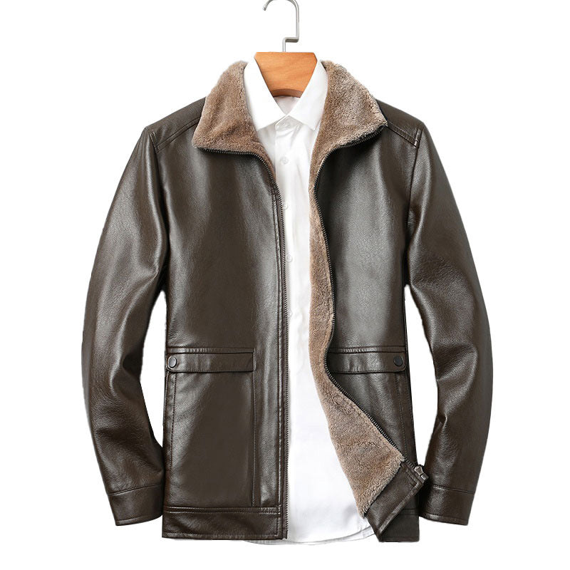 Men's Elegant Faux Leather Jacket in Vintage Style Mune Fashion