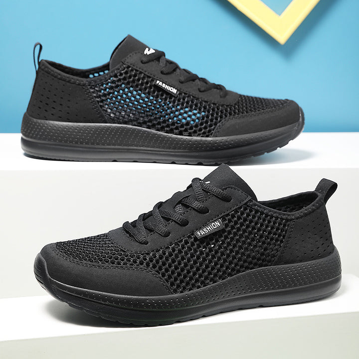 Unisex nan lightweight comfort walking shoe with airy honeycomb mesh, ergonomic cushioning sole and pull tab Mune Fashion