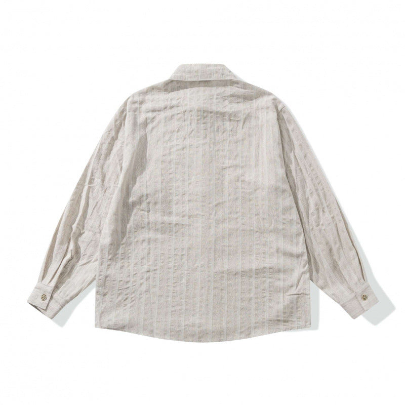 Unisex Lockeres Oversize Shirt made of linen blend with fine waffle texture and breast pocket Mune Fashion