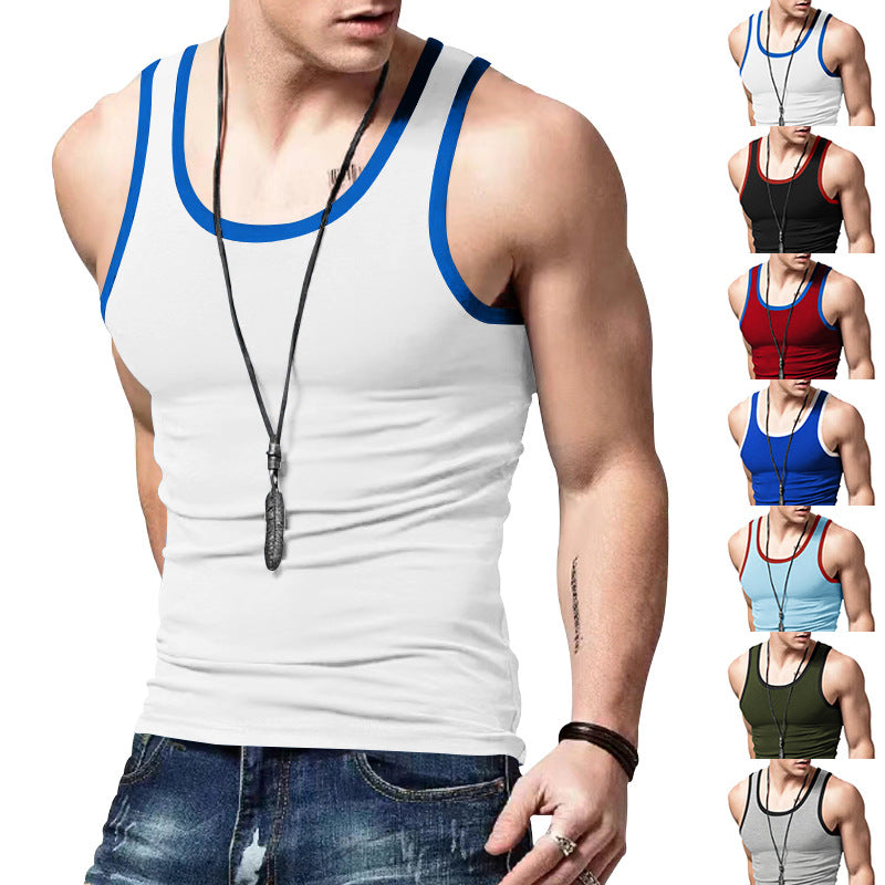 Men's fitted sports top made of elastic cotton blend with contrasting trim Mune Fashion