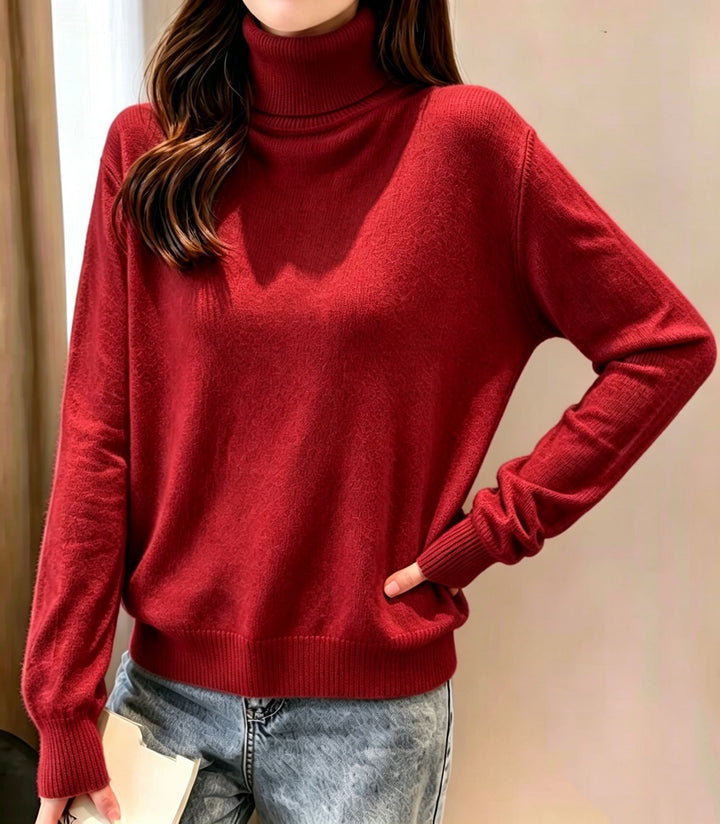 Women's turtleneck sweater with dropped fit and ribbed cuffs Mune Fashion