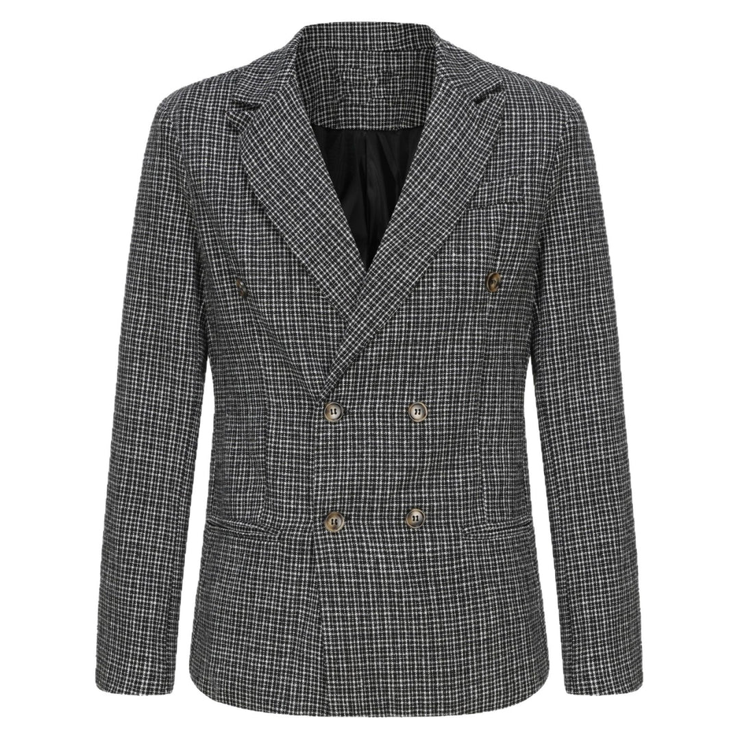 Men's double-breasted structured wool blend blazer with peak lapel and fitted cut Mune Fashion