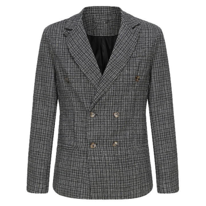 Men's double-breasted structured wool blend blazer with peak lapel and fitted cut Mune Fashion