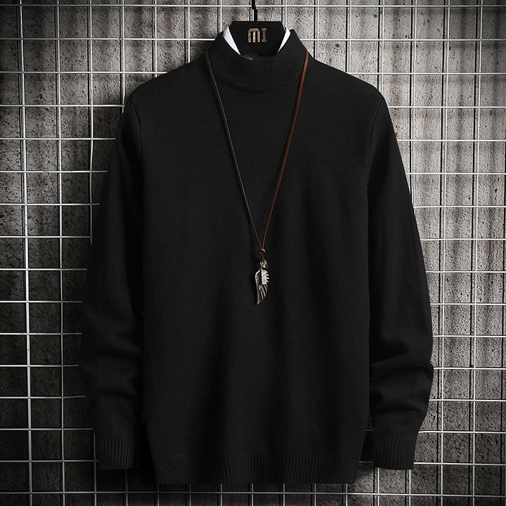 Men's nan Premium Stand Collar Sweater made of fine cotton blend with ribbed cuffs and slim silhouette Mune Fashion