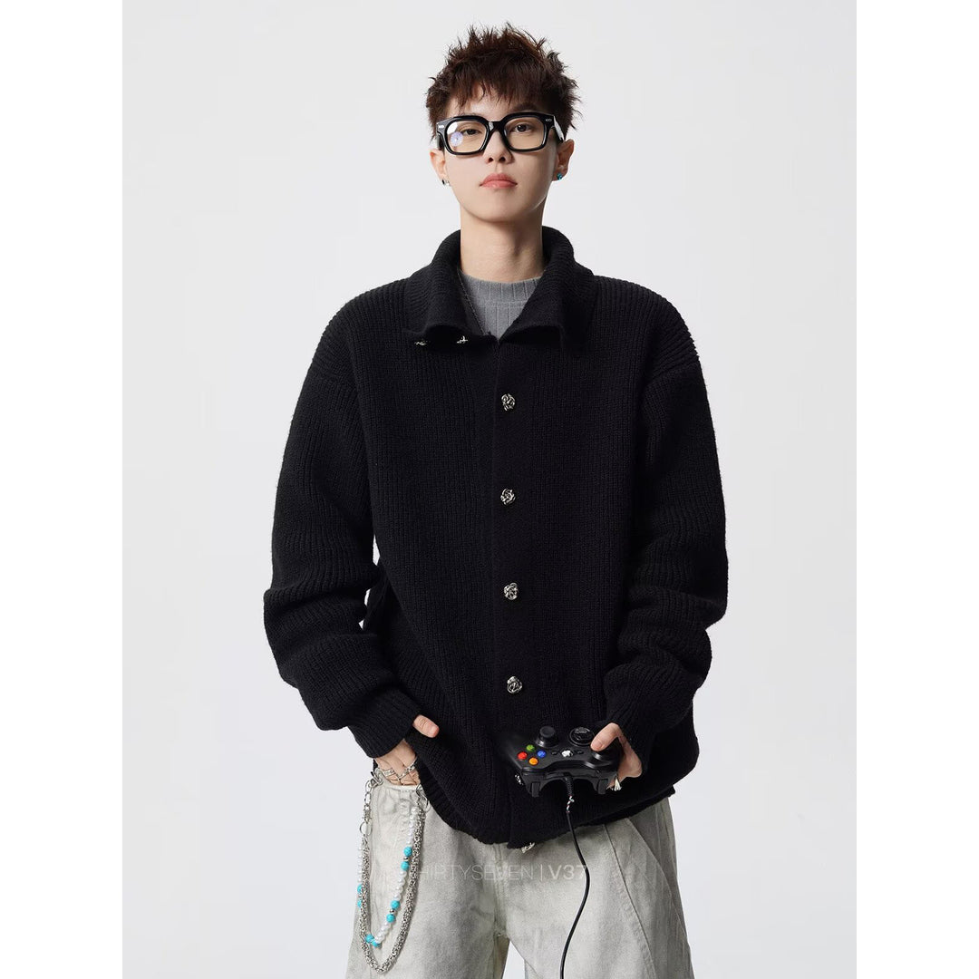 Unisex Oversized Cardigan with Button Placket Mune Fashion