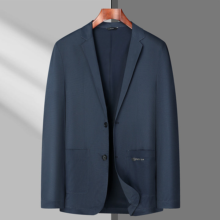 Men's Unstructured Lightweight Casual Blazer with Patch Pockets and Slim Silhouette Mune Fashion