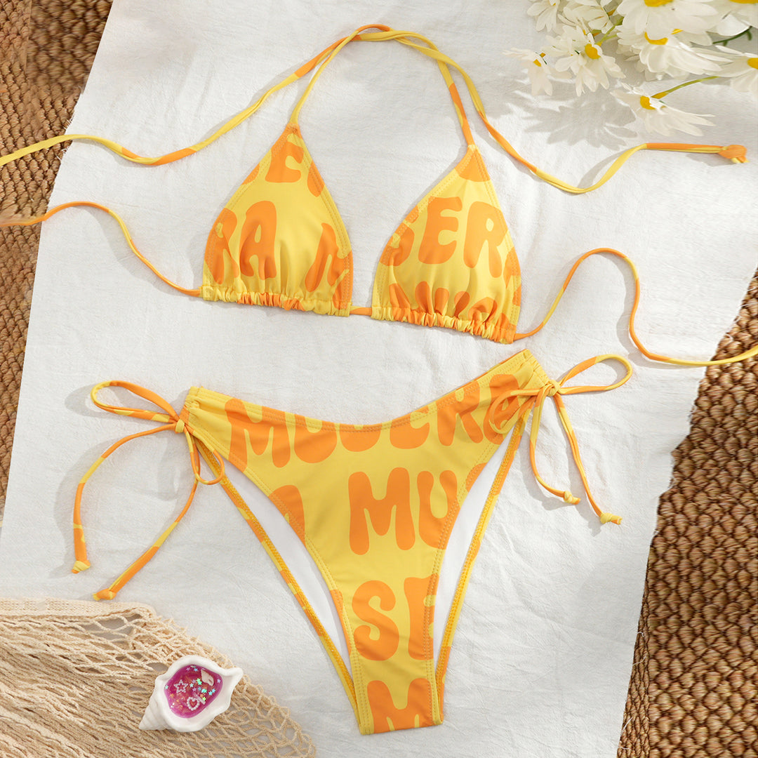 Women's bikini set with playful color pattern and adjustable straps Mune Fashion
