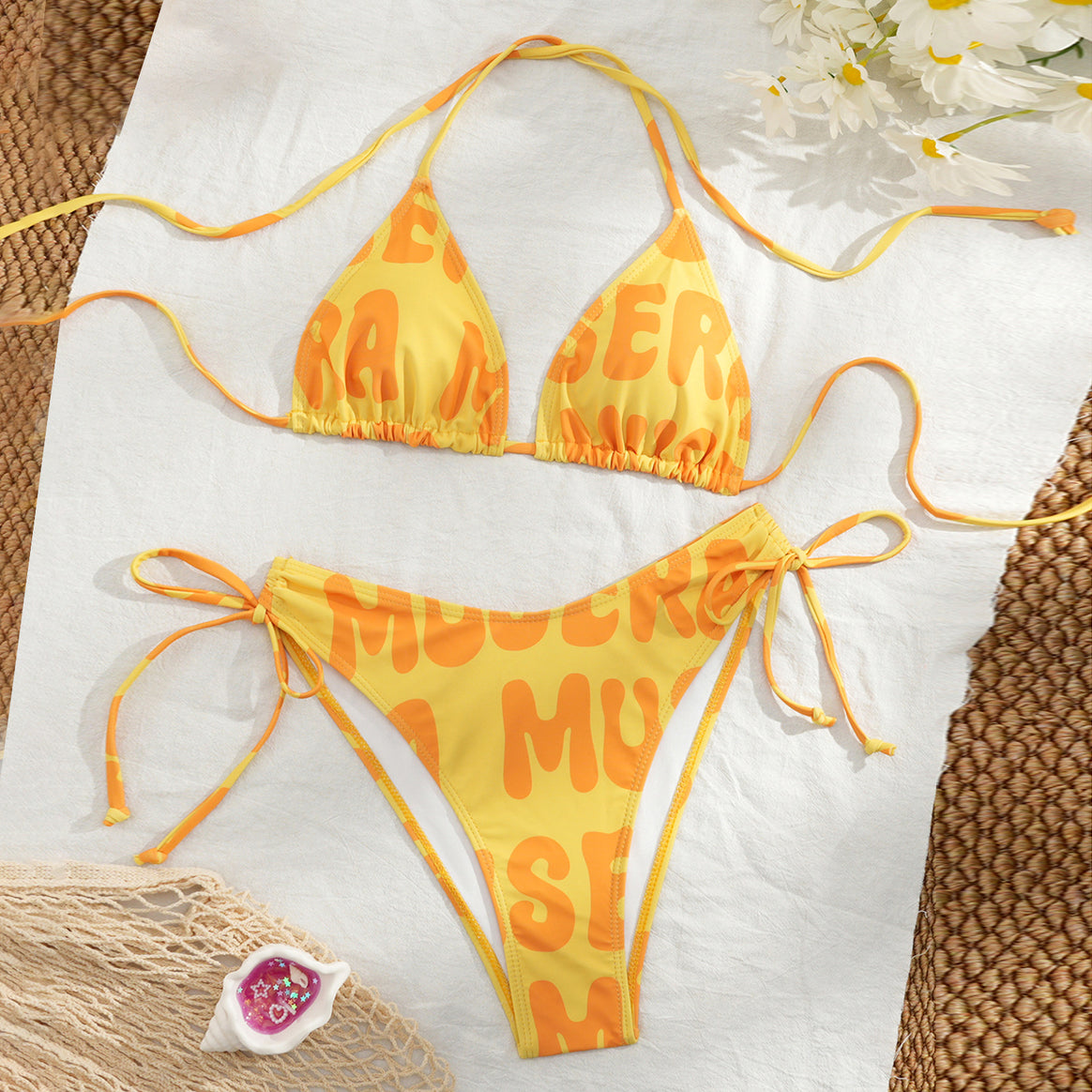Women's bikini set with playful color pattern and adjustable straps Mune Fashion