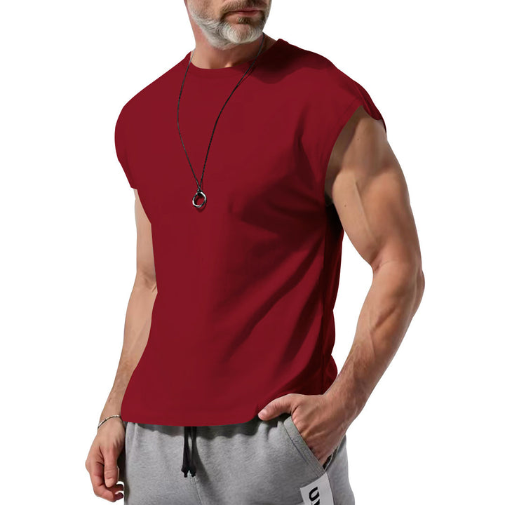 Men's lightweight athletic sleeveless muscle shirt with raw arm finish and elastic cotton blend Mune Fashion