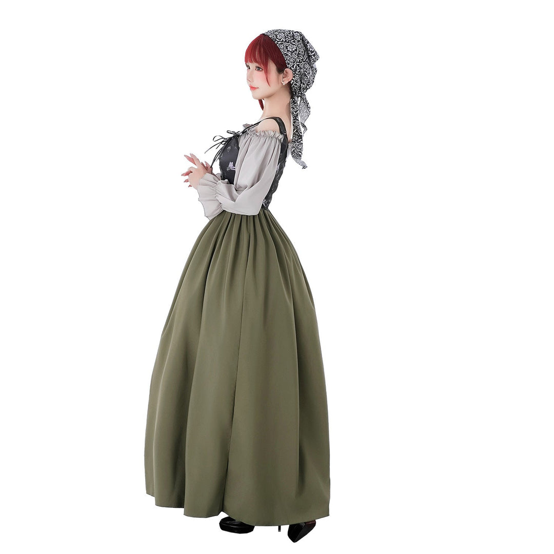 Women Vintage Party Dress with Romantic Ruffle Details and Puff Sleeves Mune Fashion