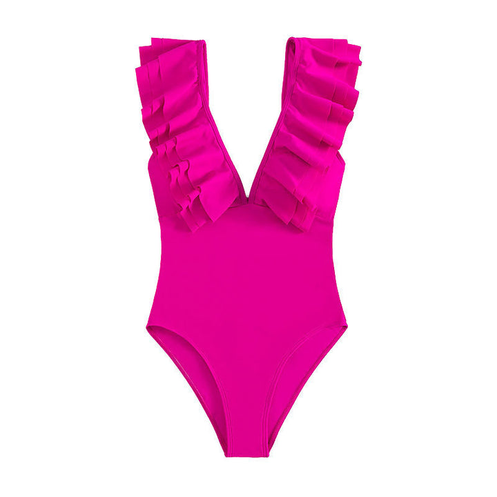 Women's one-piece swimsuit with fashionable ruffle details Mune Fashion