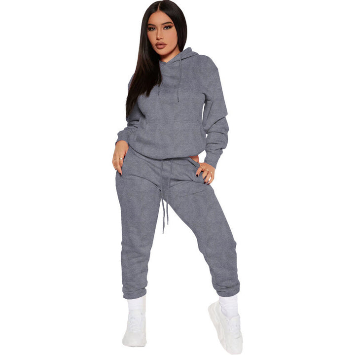 Women's two-piece lounge set with hoodie and high-waist jogging pants made of soft French Terry Mune Fashion