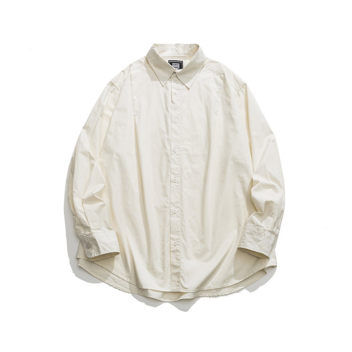 Unisex Oversized Shirt Jacket with side decorative button rows and rounded hem Mune Fashion