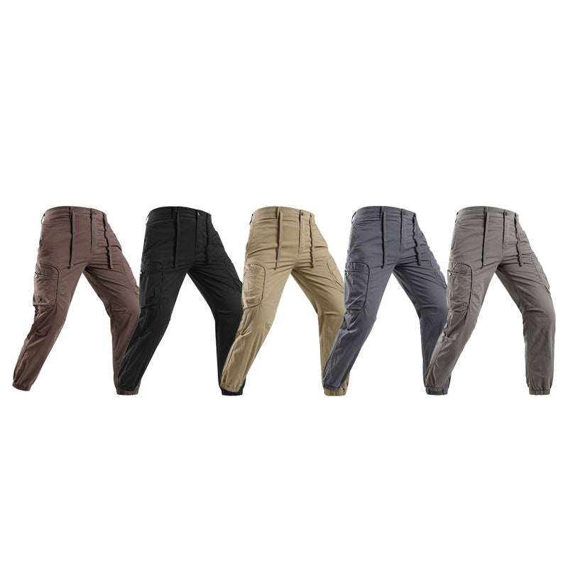 Men's Lightweight Trekking Cargo Pants in Jogger Cut with Elastic Ankle Closure and Multifunctional Side Flap Pockets Mune Fashion
