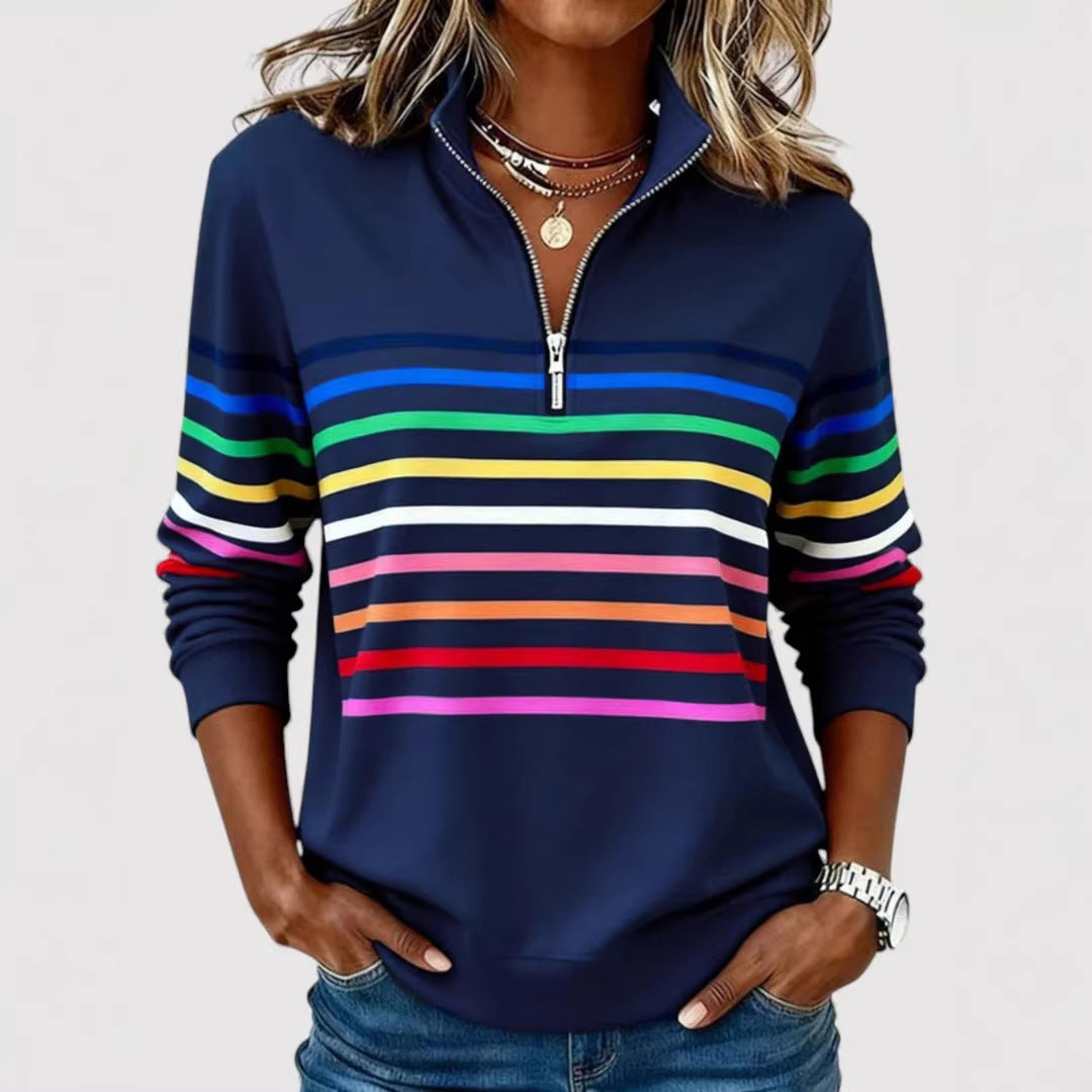Women's Sporty Quilted Pullover with Half Zip