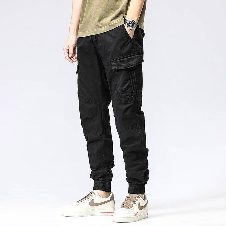 Herren Cargo-Joggerhose mit ergonomischen Kniepasse, elastischem Tunnelzugbund und großvolumigen Klappentaschen Mune Fashion