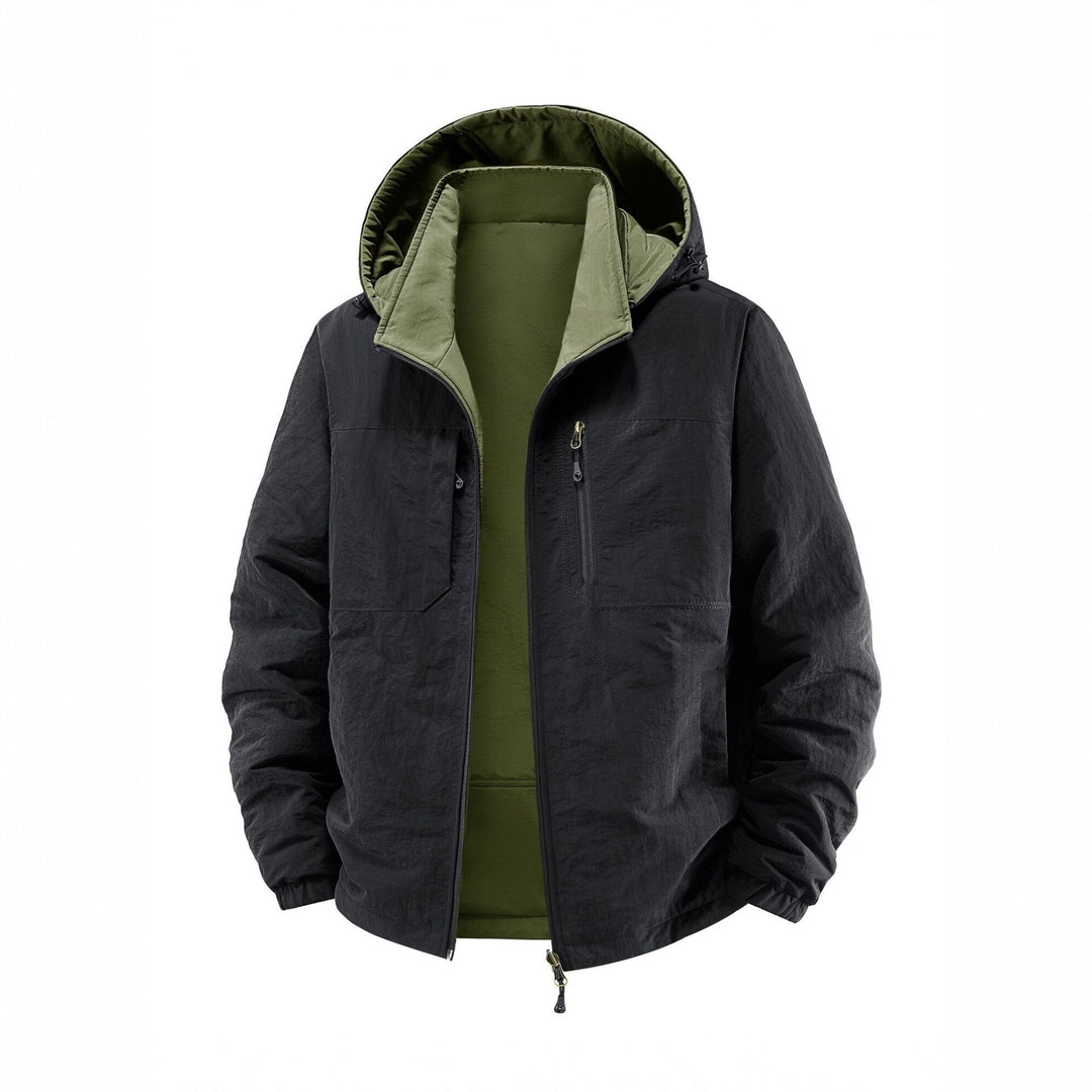 Men's thermo field jacket with fleece lining, hood and front pockets Mune Fashion