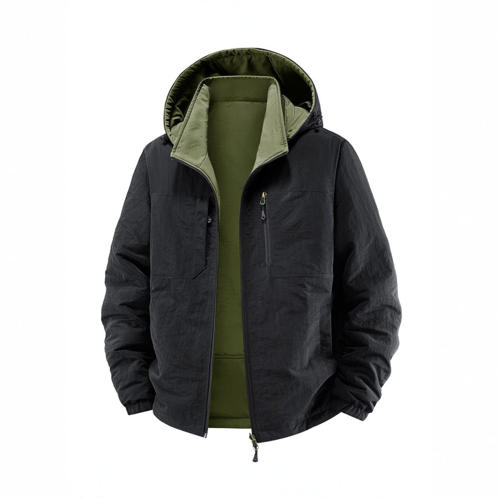 Men's thermo field jacket with fleece lining, hood and front pockets Mune Fashion
