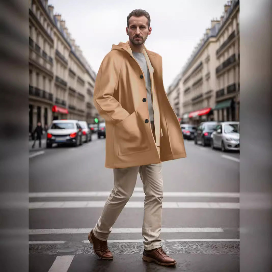 Men's oversized hooded coat with teddy lining Mune Fashion