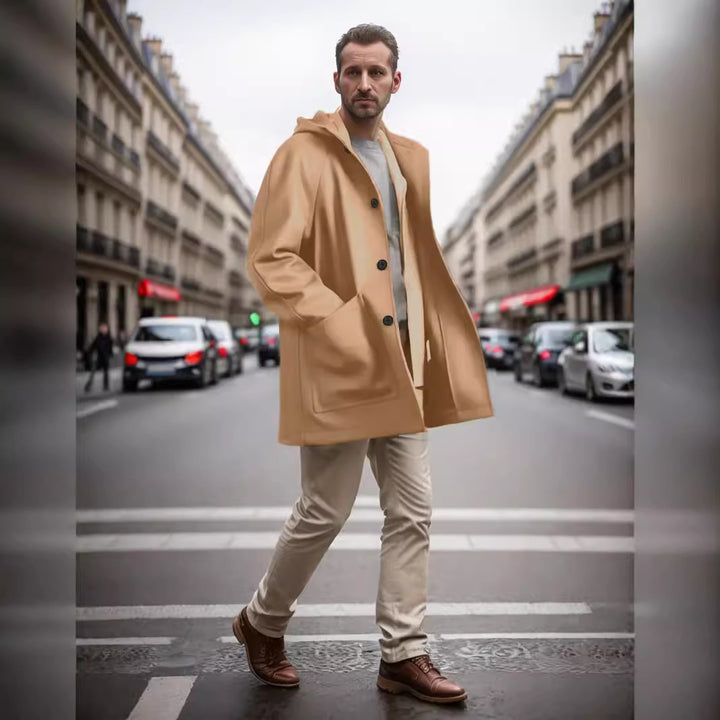 Men's oversized hooded coat with teddy lining Mune Fashion