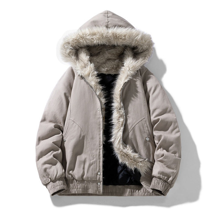 Unisex non-quilted winter jacket with synthetic fur hood and thermal filling Mune Fashion