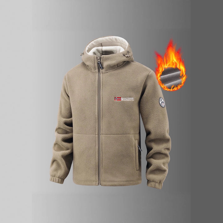 Men's Thermal Fleece Set with Hooded Jacket, Sherpa-lined and Elastic Jogging Pants Mune Fashion