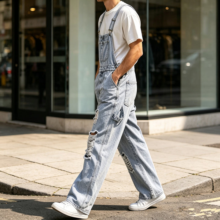 Men's Casual Ripped Overalls Mune Fashion