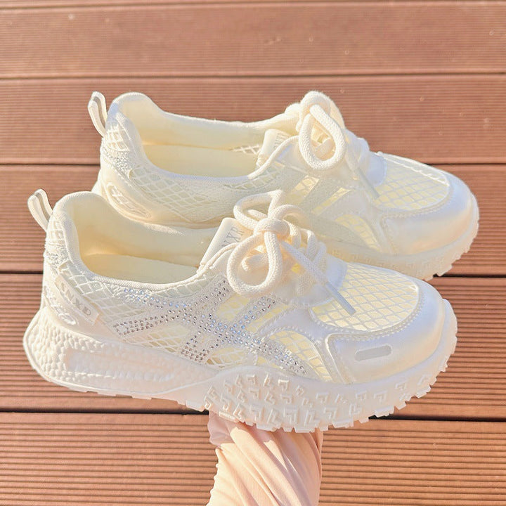 Women's Sporty Sneakers with Breathable Mesh Design and Sparkling Accents Mune Fashion