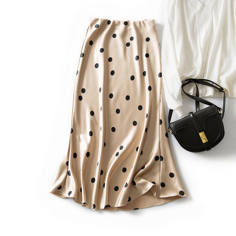 Ladies Elegant Maxi Skirt with Polka Dots Mune Fashion