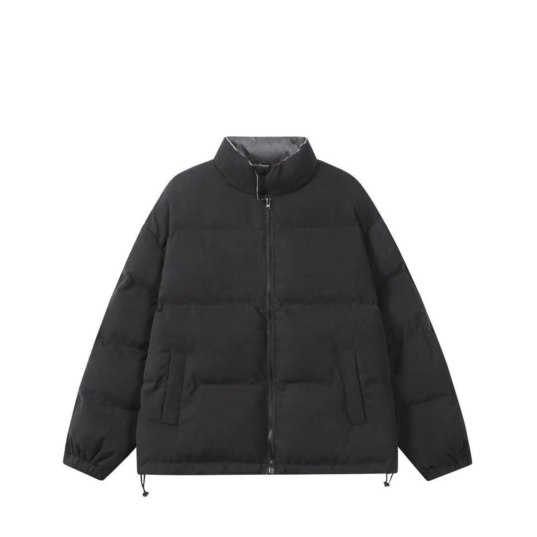 Women's Padded Boxy Quilted Jacket with High Stand-Up Collar Mune Fashion