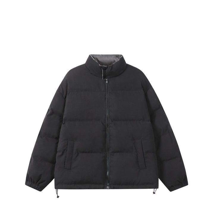 Women's Padded Boxy Quilted Jacket with High Stand-Up Collar Mune Fashion