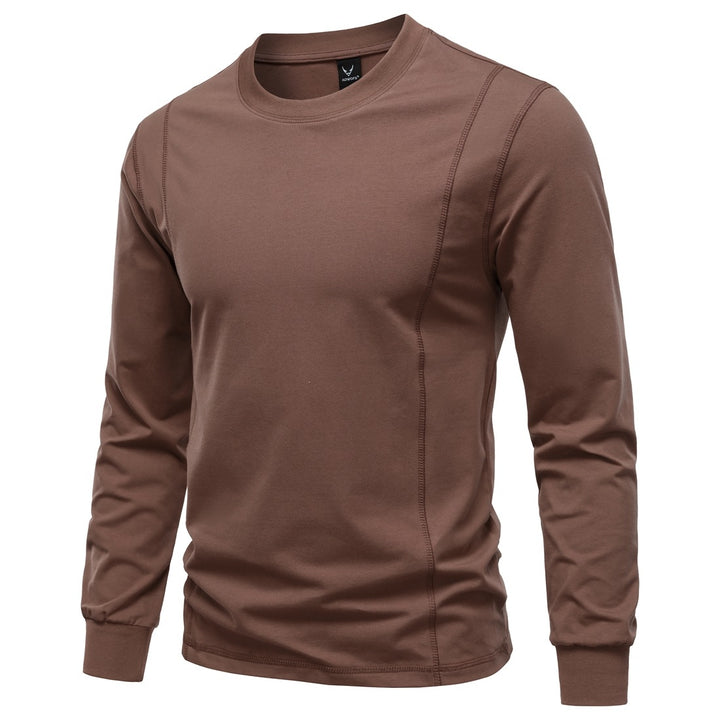 Men's long sleeve shirt made of stretch cotton blend with crew neck and flat seams Mune Fashion