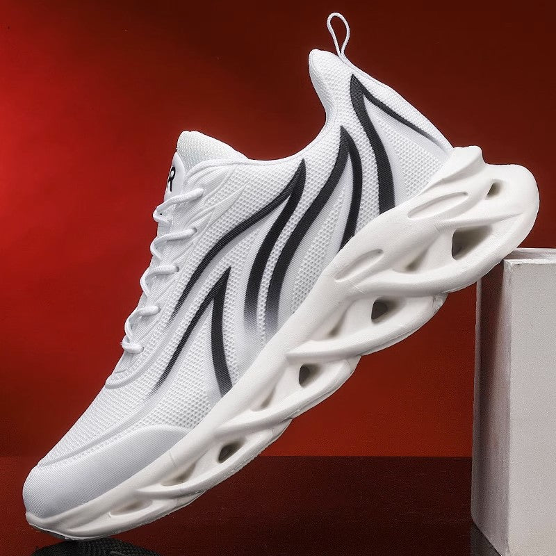 Men's futuristic wave sole sneakers with breathable knit upper Mune Fashion