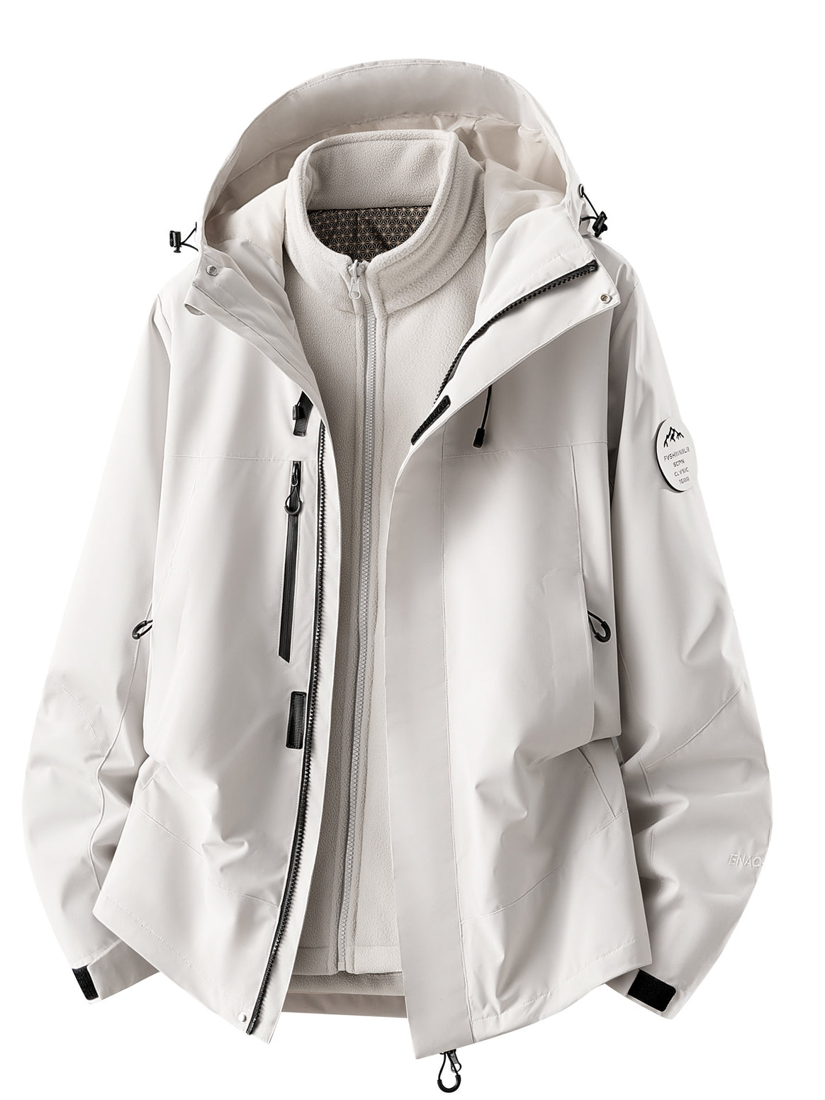 Men's waterproof outdoor jacket with removable fleece inner jacket Mune Fashion