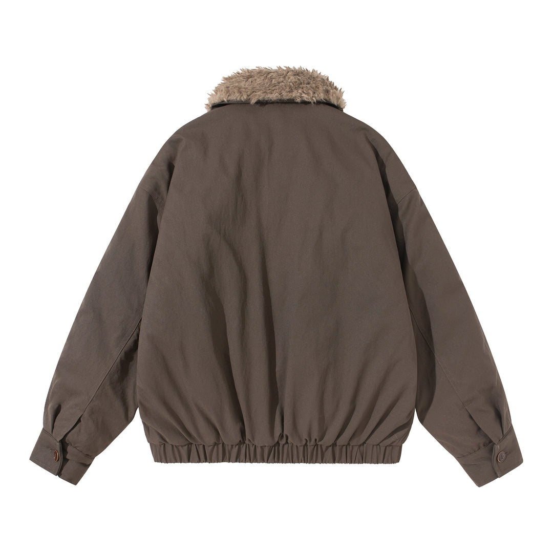 Unisex Boxy Isolation Blouson with removable faux fur shawl collar and cargo pockets Mune Fashion
