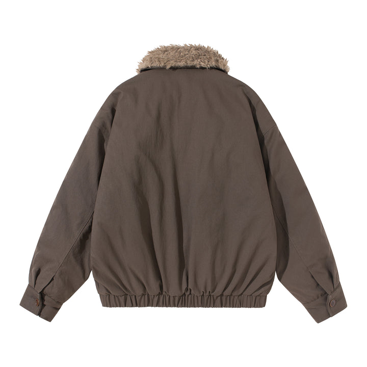 Unisex Boxy Isolation Blouson with removable faux fur shawl collar and cargo pockets Mune Fashion