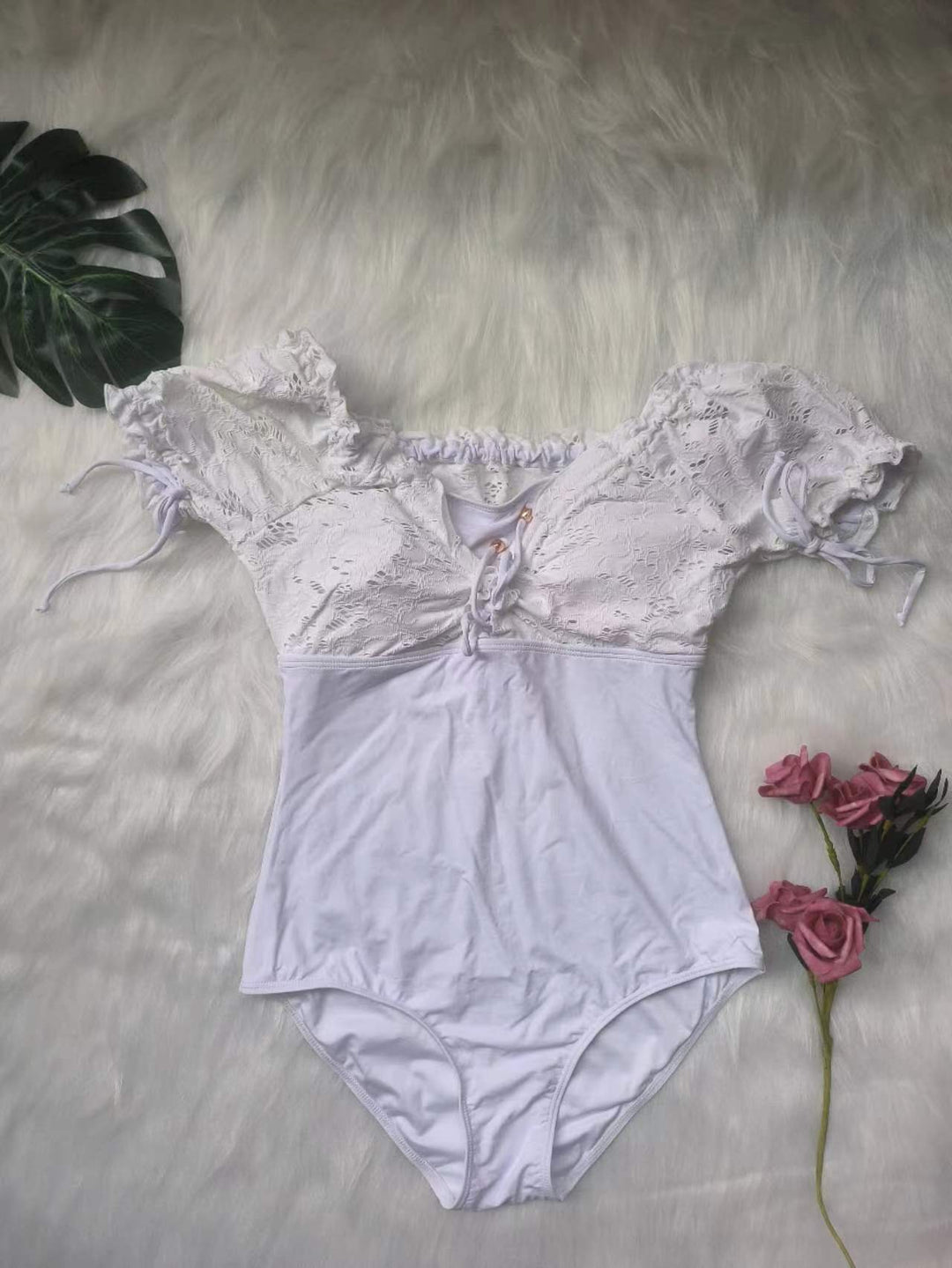 Women's One-Piece Swimsuit with Romantic Lace Details Mune Fashion
